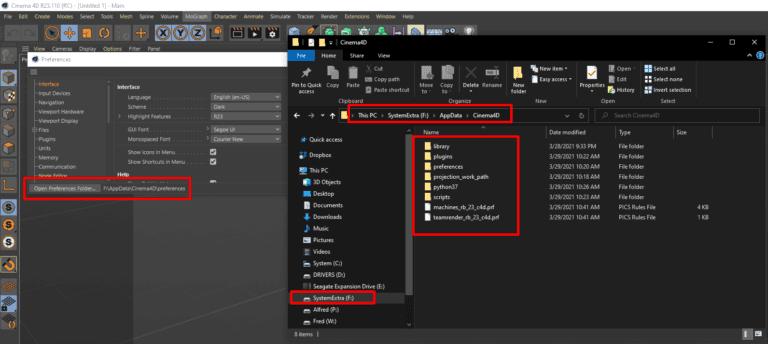Custom Preferences, Libraries, and Plugins Folders in Cinema 4D