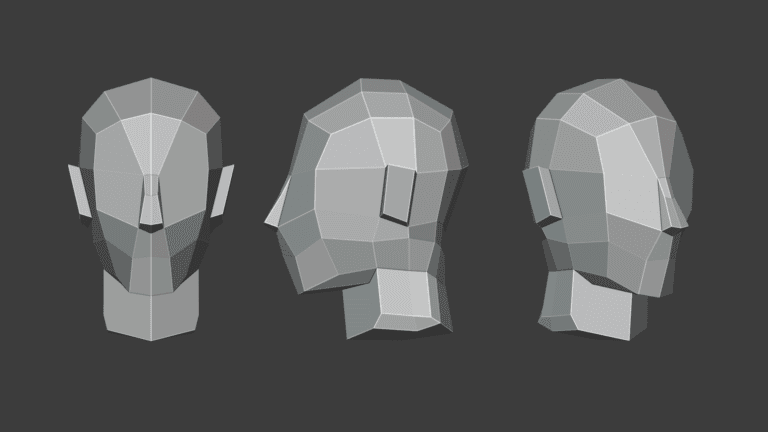 Day 54: Low Poly Human Head